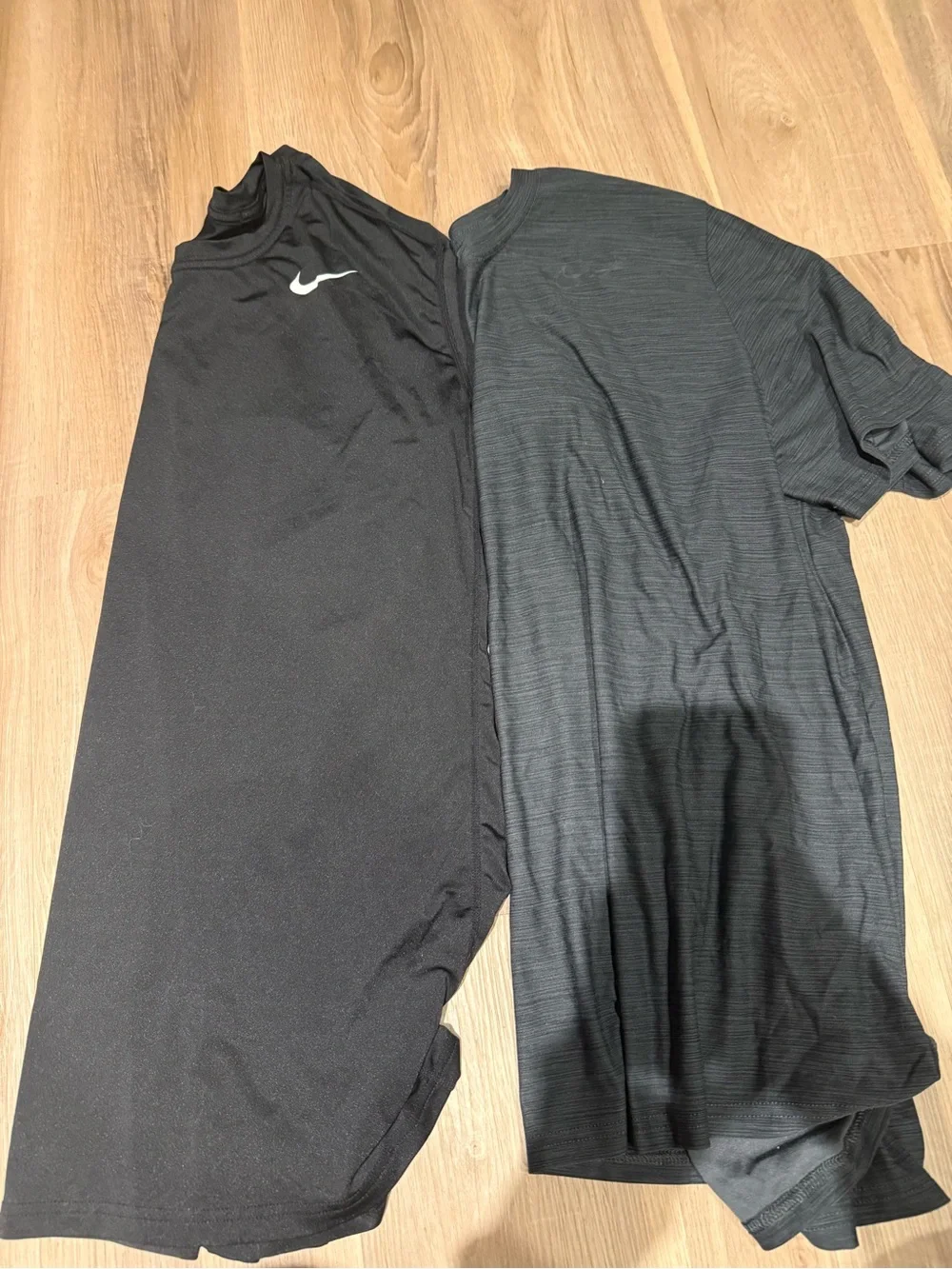 Nike Black Short-Sleeve Performance Tee with White Swoosh